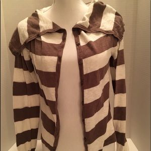 RUBY MOON ~ (Sz:M) Brown/White Cardigan